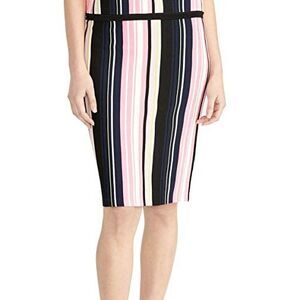 Olivia Striped Sweater Skirt Pink Combo XS